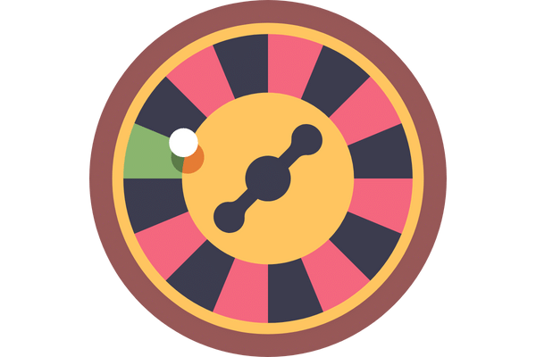 a aerial view of a cartoon roulette table spinning the white ball