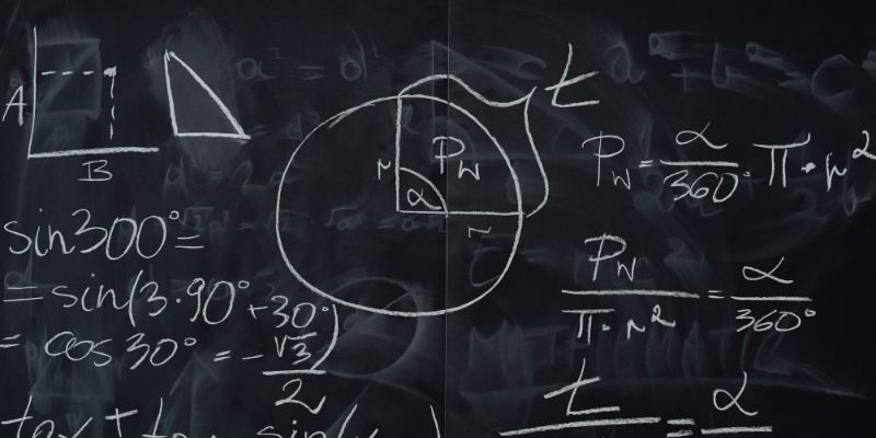 a blackboard with mathematical equations a blackboard with mathematical equations