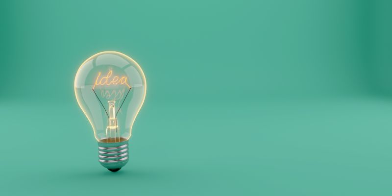 a glowing lightbulb