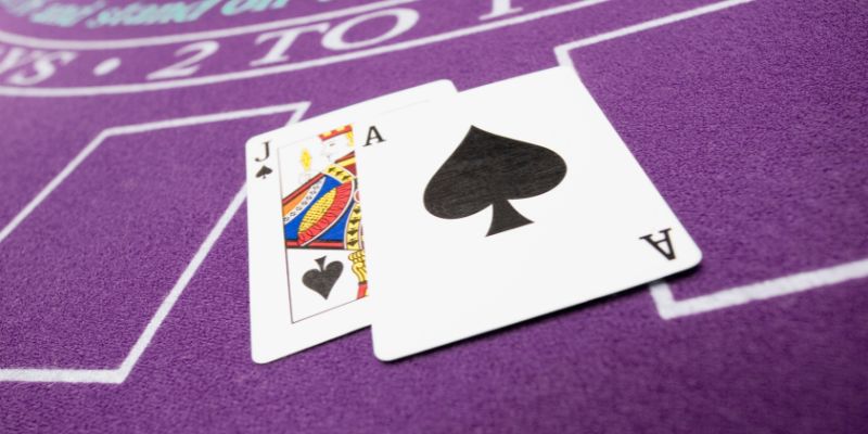 two aces face up on a blackjack table two aces face up on a blackjack table