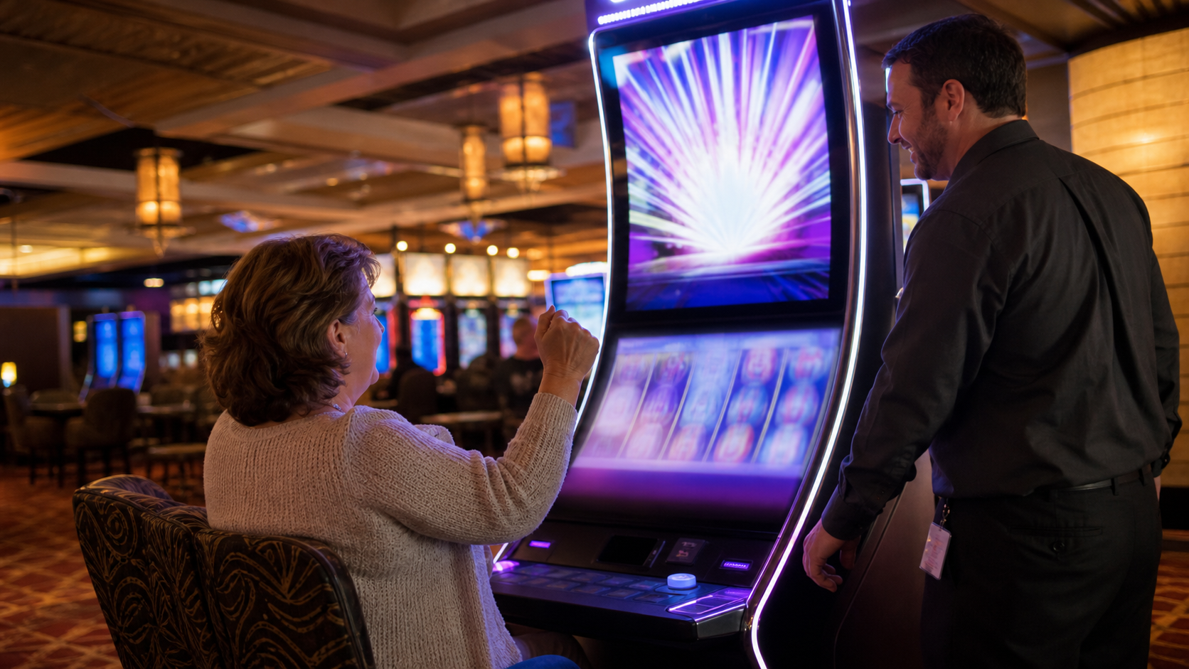 Florida casino floor with an unbranded progressive slot machine