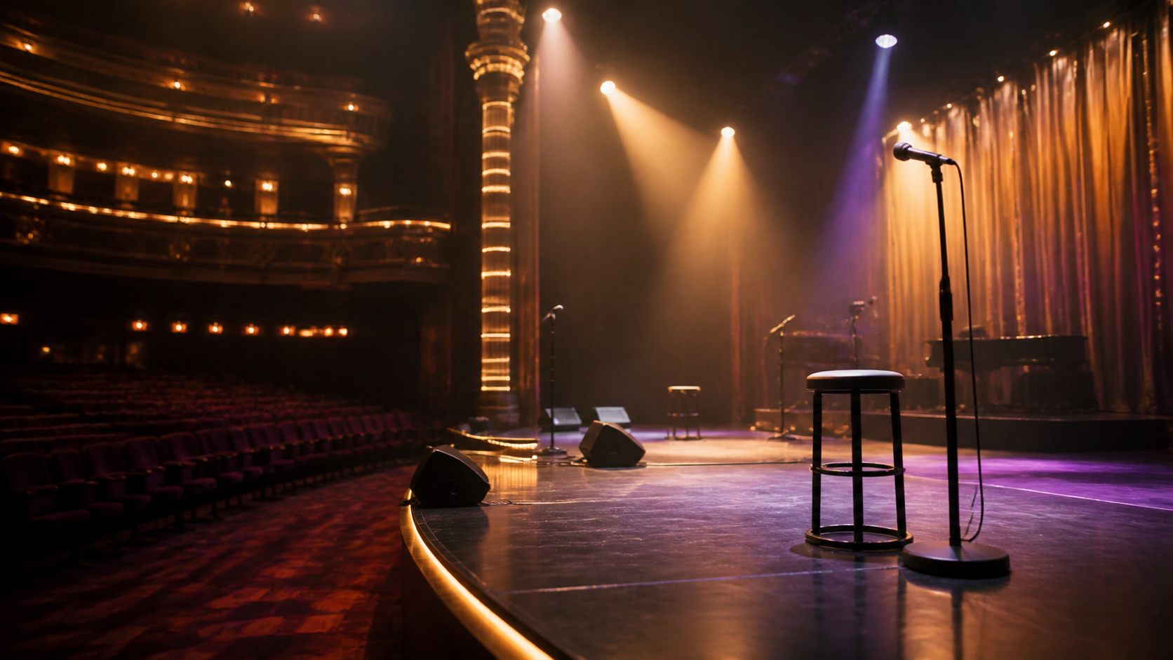 Empty Las Vegas theater stage prepared for a canceled residency