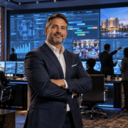Editorial illustration of a casino gaming technology executive appointment and modern resort operations