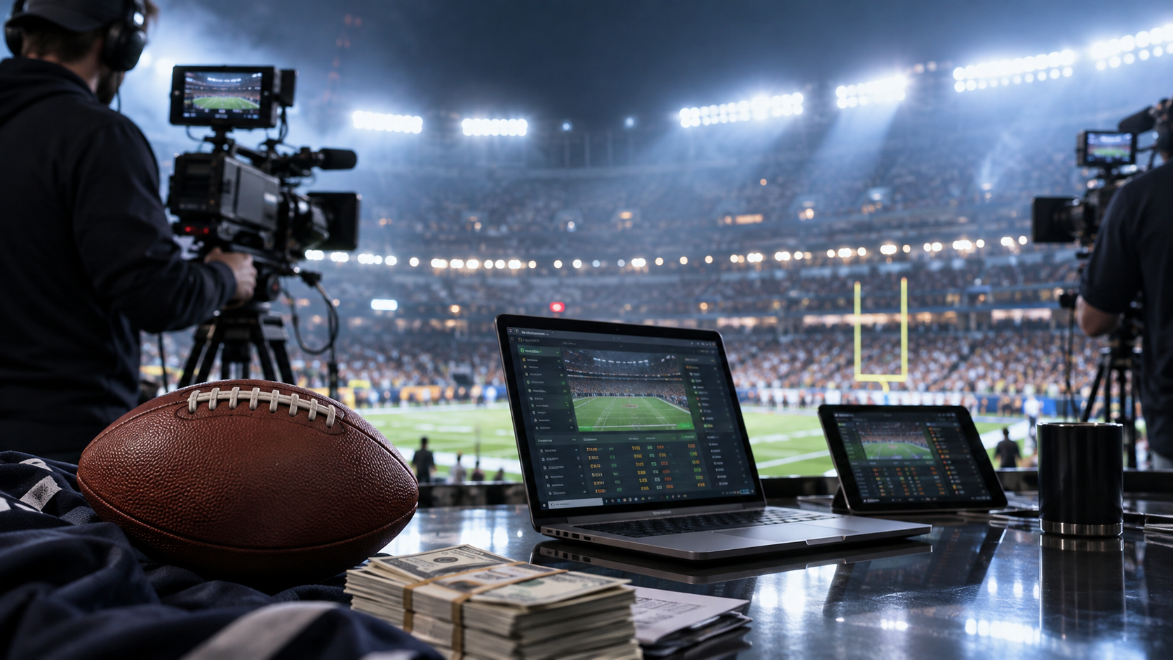 Editorial illustration for FanDuel NFL Advertising: New Campaign Puts Celebrity Marketing in Focus