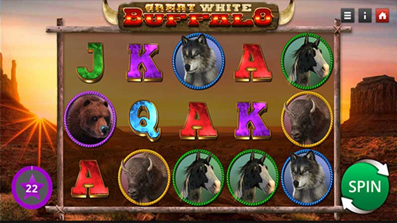 great white buffalo slot game screenshot