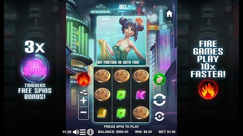 screenshot of beijing nights slot game