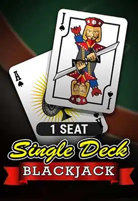 Single deck blackjack casino game
