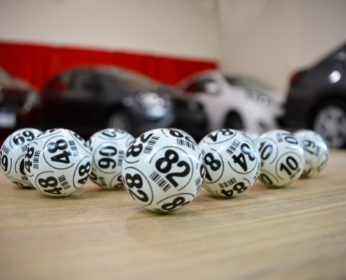 Keno balls on table
