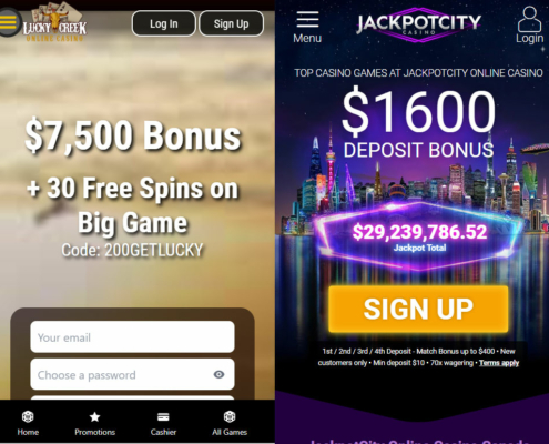 LuckyCreek vs JackpotCity in Canada