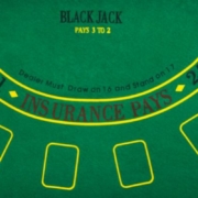 a green mobile blackjack table